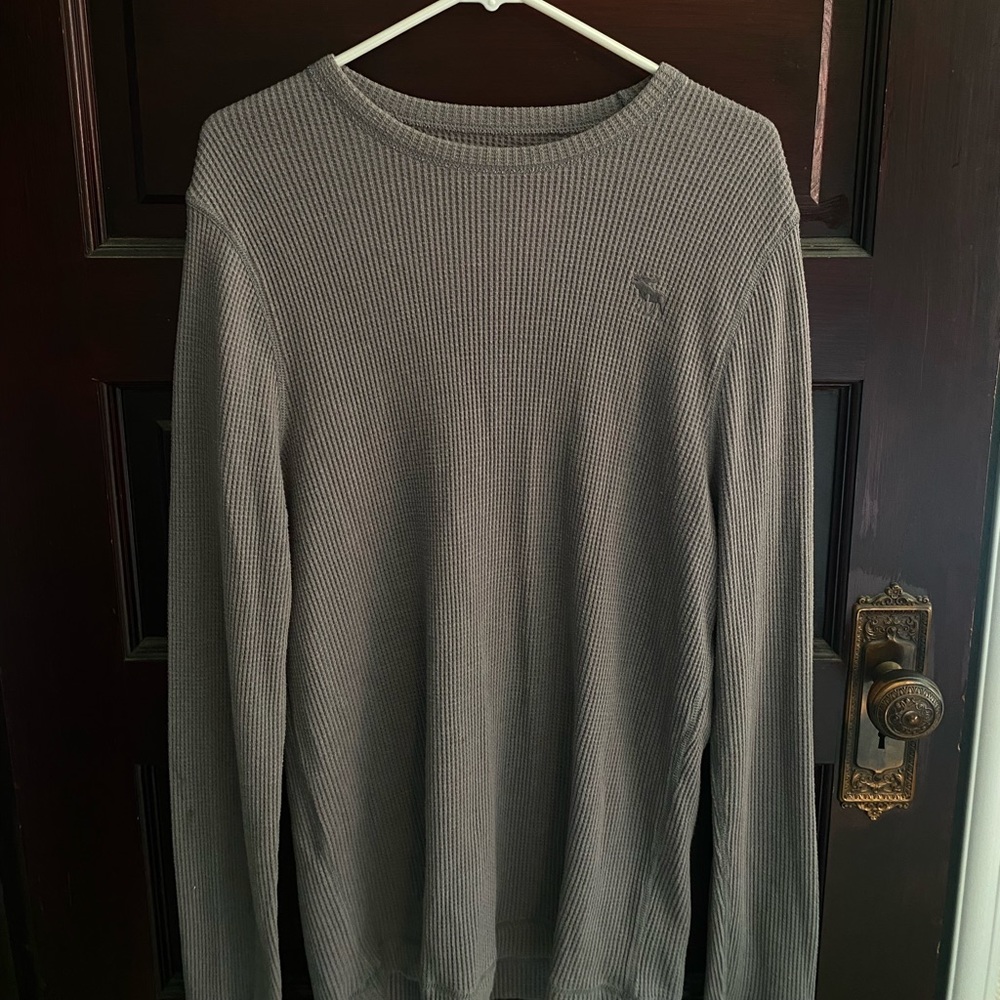 Abercrombie & Fitch Dark Grey Moose Logo - Long Sleeve Tee